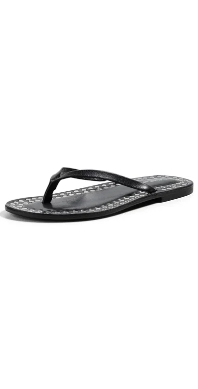 Jeffrey Campbell Katrina St Flip Flops Black Silver