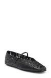 Jeffrey Campbell Khloe Perforated Square Toe Flat In Black