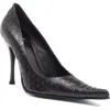 Jeffrey Campbell Kick It Pointed Toe Pump In Black Snake