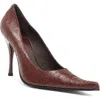 Jeffrey Campbell Kick It Pointed Toe Pump In Brown Snake