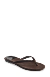Jeffrey Campbell Kierra Flip Flop In Dark Brown Velvet