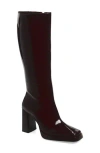 Jeffrey Campbell Knee High Boot In Wine Patent