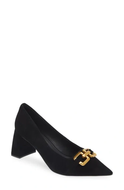 Jeffrey Campbell Lasting Pointed Toe Pump In Black Suede Bronze