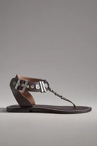 Jeffrey Campbell Leif Thong Sandals In Brown
