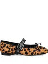 Jeffrey Campbell Leopard-motif Buckle Flats In Brown