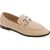 Jeffrey Campbell Leverage Moc Toe Bit Loafer In Beige Crinkle Patent-silver