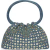 Jeffrey Campbell Lil-brat Leather Handbag In Blue Suede Gold