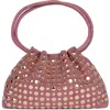 Jeffrey Campbell Lil-brat Leather Handbag In Dusty Rose Suede Gold