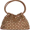 Jeffrey Campbell Lil-brat Leather Handbag In Tan Suede Gold