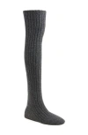 Jeffrey Campbell Linings Thigh-high Sock Boot In Grey