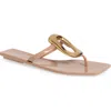 Jeffrey Campbell Linques Flip Flop In Beige Shiny Gold