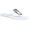Jeffrey Campbell Linques Flip Flop In White Shiny Silver