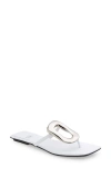 Jeffrey Campbell Linques Flip Flop In White Silver