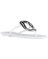 Jeffrey Campbell Linques-j Embellished T-strap Flat Jelly Sandals In White