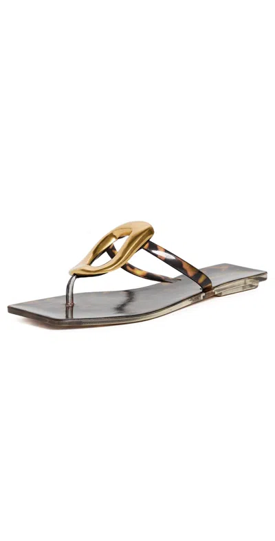 Jeffrey Campbell Linques Jelly Sandals Tortoise In Brown