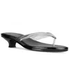 Jeffrey Campbell Lollipop Kitten-heel Jelly Thong Sandals In Clear,black Combo