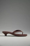Jeffrey Campbell Lollipop Kitten-heel Jelly Thong Sandals In Brown