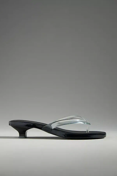 Jeffrey Campbell Lollipop Kitten-heel Jelly Thong Sandals In Clear