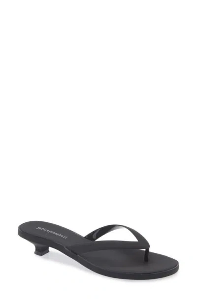 Jeffrey Campbell Lollipop Jelly Kitten-heel Thong Sandals In Black Matte