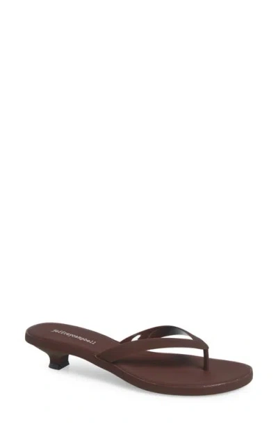 Jeffrey Campbell Lollipop Kitten Heel Sandal In Brown Matte