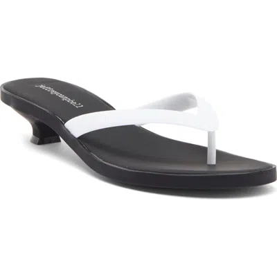 Jeffrey Campbell Lollipop Kitten Heel Sandal In White Matte Black
