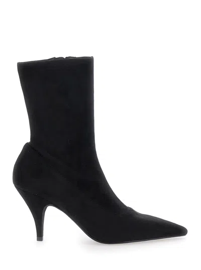 JEFFREY CAMPBELL BLACK ANKLE BOOTS WITH POINTED TOE IN LEATHER WOMAN