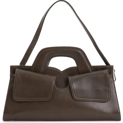 Jeffrey Campbell Lorelai Double Strap Leather Satchel In Khaki
