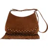 Jeffrey Campbell Lyrical Suede Crossbody Bag In Brown