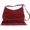 Jeffrey Campbell Lyrical Suede Crossbody Bag In Wine Suede