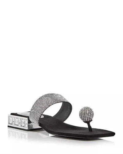 Jeffrey Campbell Main Event Embellished Block Heel Sandals In Black