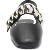 Jeffrey Campbell Manon Slingback Flat In Black Silver