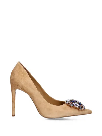 Jeffrey Campbell Maritsa Crystal-embellished Pointed-toe Pumps In Burgundy