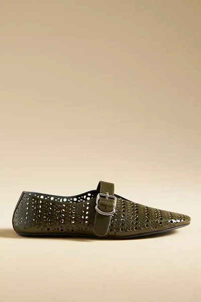 Jeffrey Campbell Mary Jane Shelly Flats In Beige