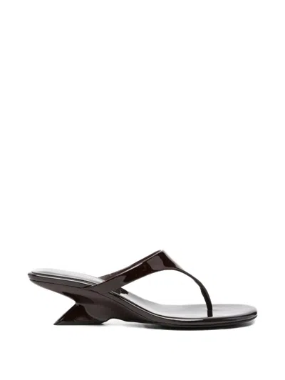 Jeffrey Campbell Medellin Patent-finished Sandals In Brown