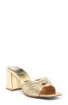 Jeffrey Campbell Melonger Block Heel Sandal In Gold Combo