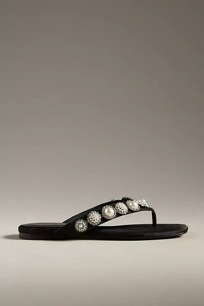 Jeffrey Campbell Merid Embellished Thong Sandals In Black