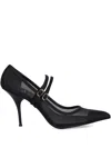 Jeffrey Campbell Mesh-panel Pointed-toe Pumps In Black