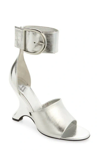 Jeffrey Campbell Metamorph Ankle Strap Sandal In Silver