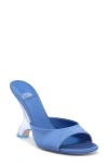 Jeffrey Campbell Mew-2 Sculpted Vinyl Wedge Sandals In Blue Satin Combo
