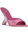 Jeffrey Campbell Mew-2 Sculpted Vinyl Wedge Sandals In Rose Pink Satin Combo