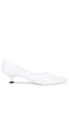 Jeffrey Campbell Millenni Pointed Toe Kitten Heel Pump In White Shiny