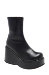Jeffrey Campbell Millennium Platform Wedge Bootie In Black