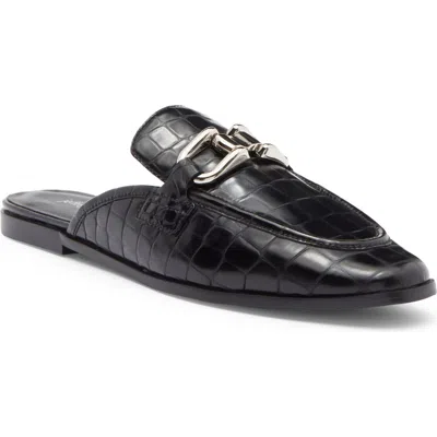 Jeffrey Campbell Moment Mule In Black Croco Silver