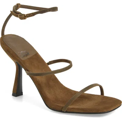 Jeffrey Campbell Monica Ankle Strap Sandal In Khaki Suede