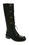 Jeffrey Campbell Moss Knee High Boot In Black Distressed
