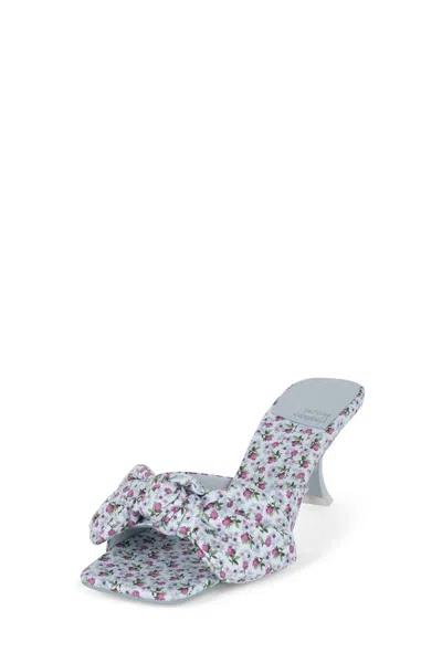 Jeffrey Campbell Mr. Big Bow Sandal In Blue Floral