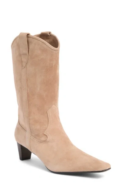 Jeffrey Campbell Mulhall Western Boot In Natural Suede