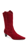 Jeffrey Campbell Mulhall Western Boot In Wine Suede