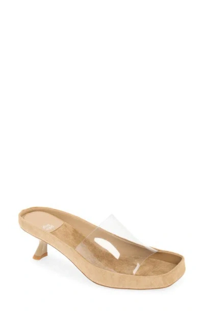 Jeffrey Campbell Muon Kitten Heel Sandal In Neutral