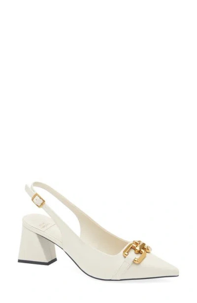 Jeffrey Campbell Nakita Slingback Pointed Toe Pump In Ivory Gold